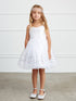 Vestido de dama de honor junior de tul con lentejuelas y correa de espagueti malva para niñas grandes 8-12
